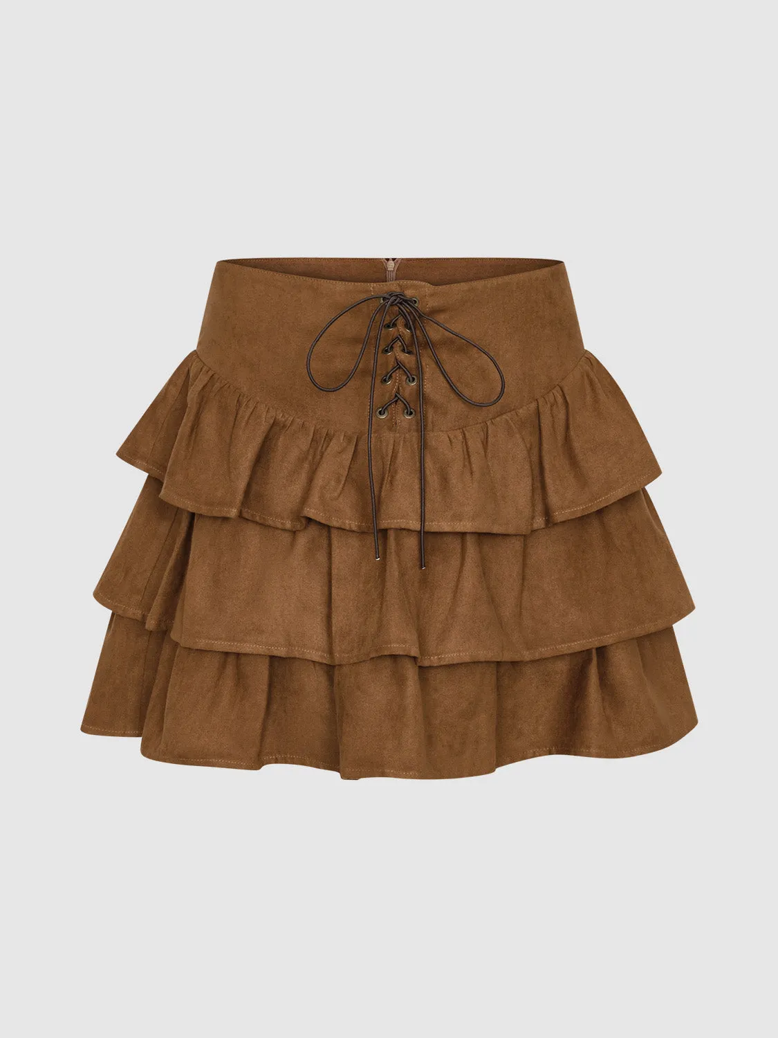 Lace Up Front A-Line Skirts sold by Urban Revivo