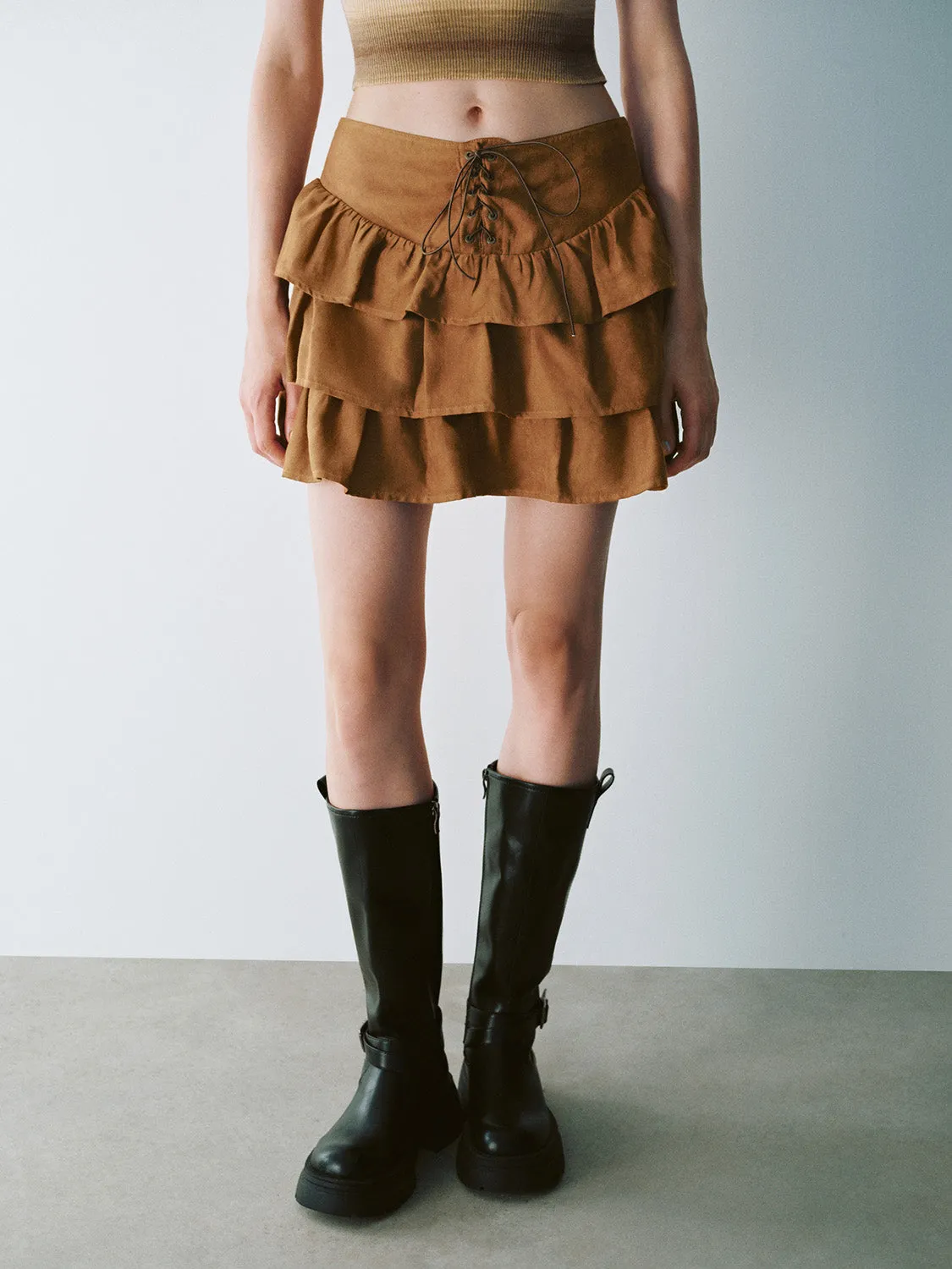 Lace Up Front A-Line Skirts sold by Urban Revivo product image thumbnail 2