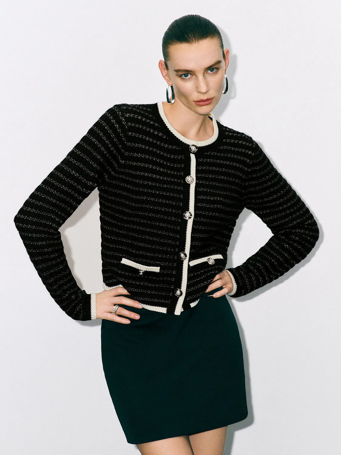 Collared Neck Knitted Cardigans sold by Urban Revivo