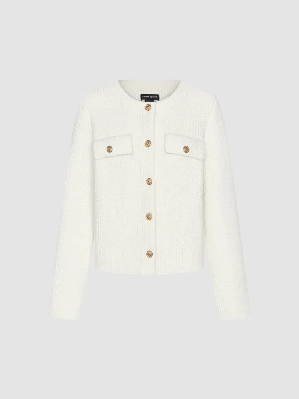 Collared Neck Knitted Cardigans sold by Urban Revivo