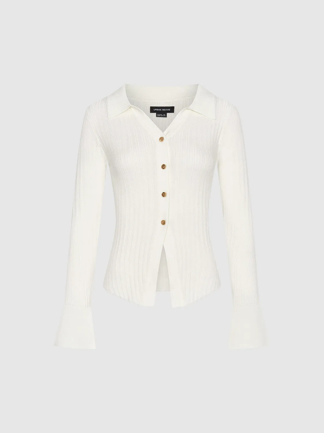 Collared Neck Knitted Cardigans sold by Urban Revivo