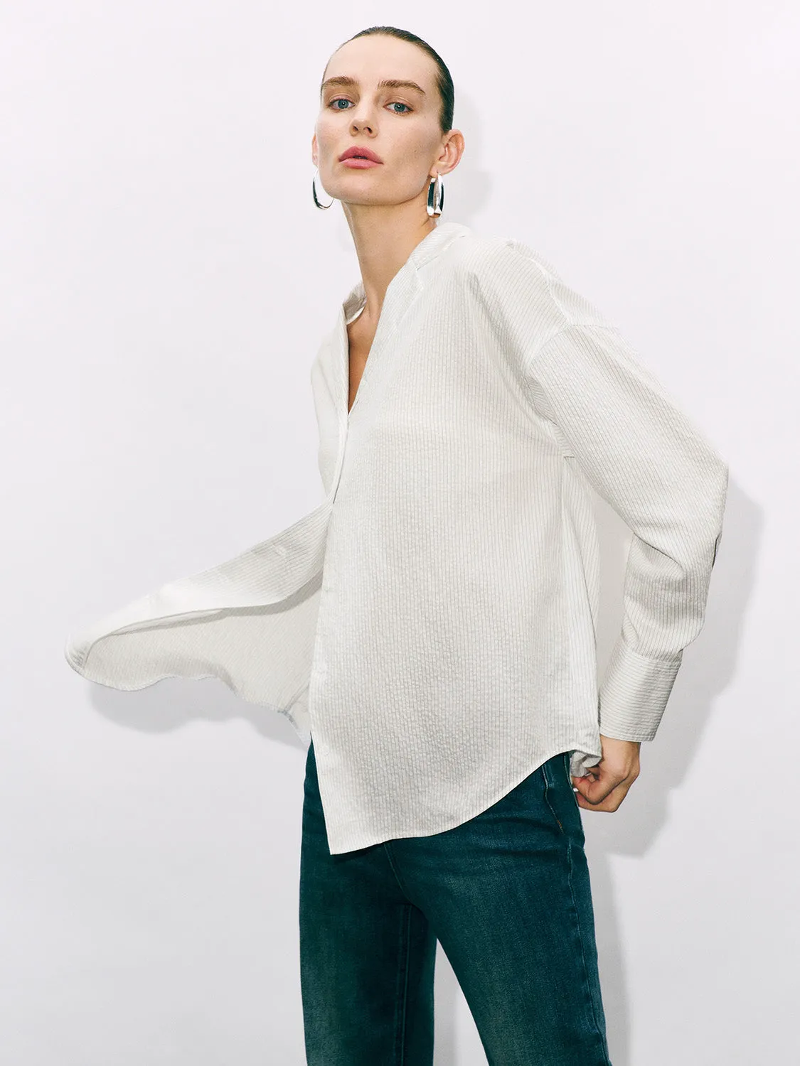 Button Up Loose Shirt sold by Urban Revivo product image thumbnail 2