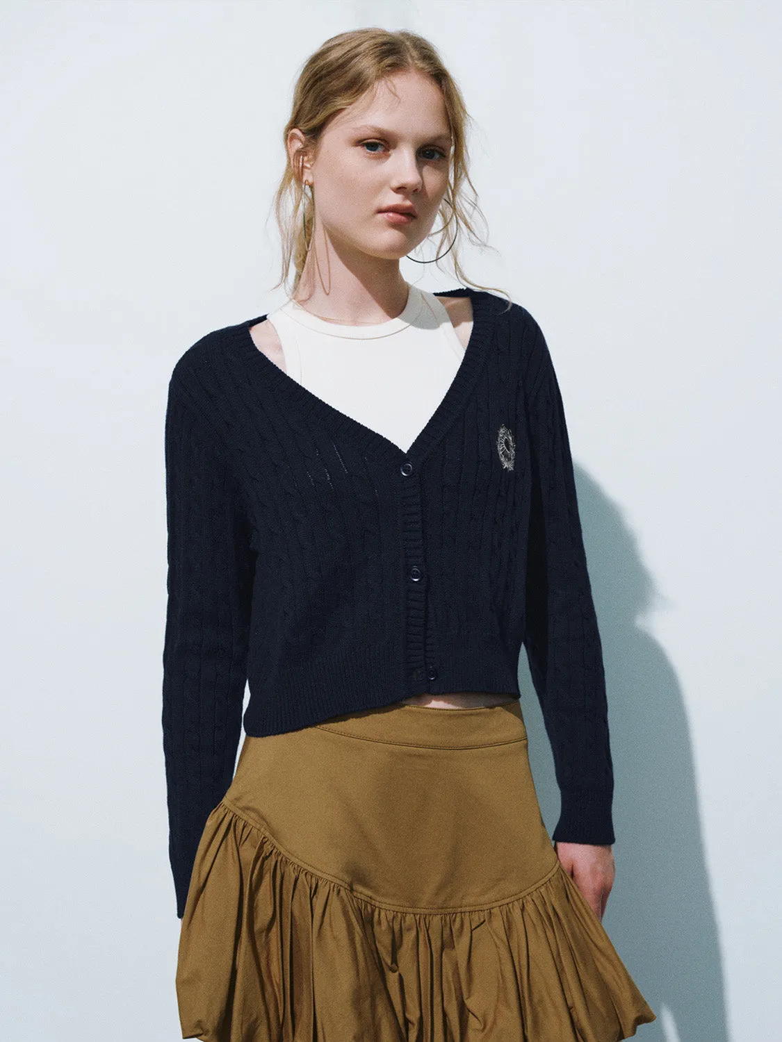 Striped Crew Neck Knitted Cardigans sold by Urban Revivo