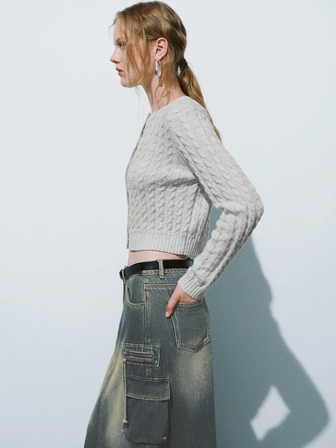 Striped Crew Neck Knitted Cardigans sold by Urban Revivo product image thumbnail 2