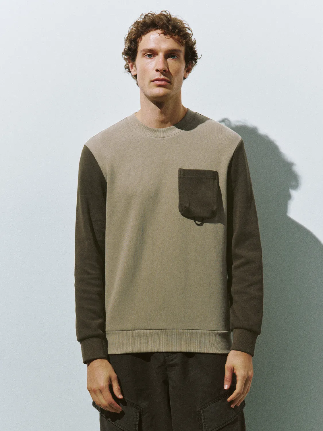 Crew Neck Straight Sweatshirt sold by Urban Revivo