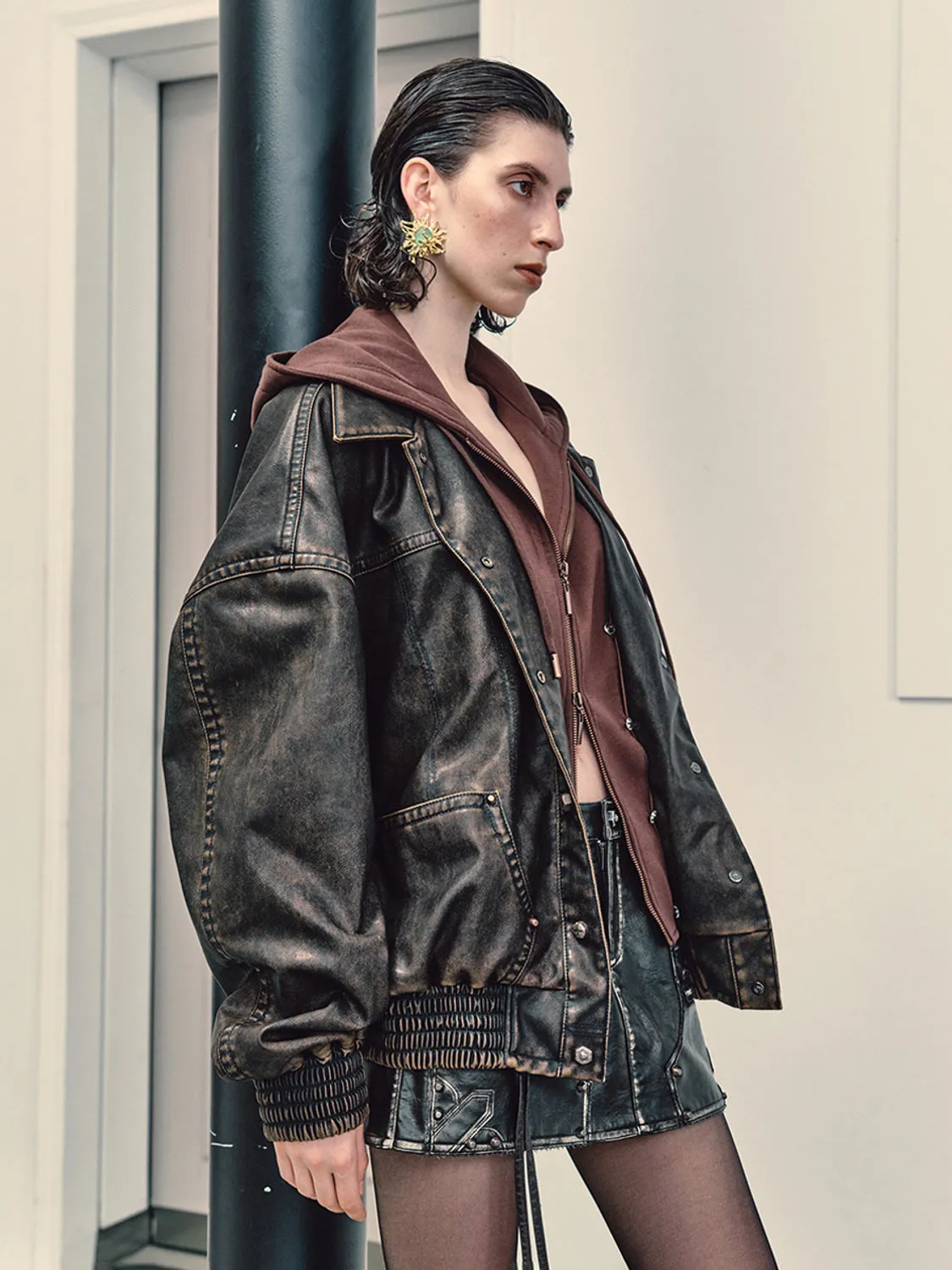 Vegan Leather Jacket sold by Urban Revivo product image thumbnail 2