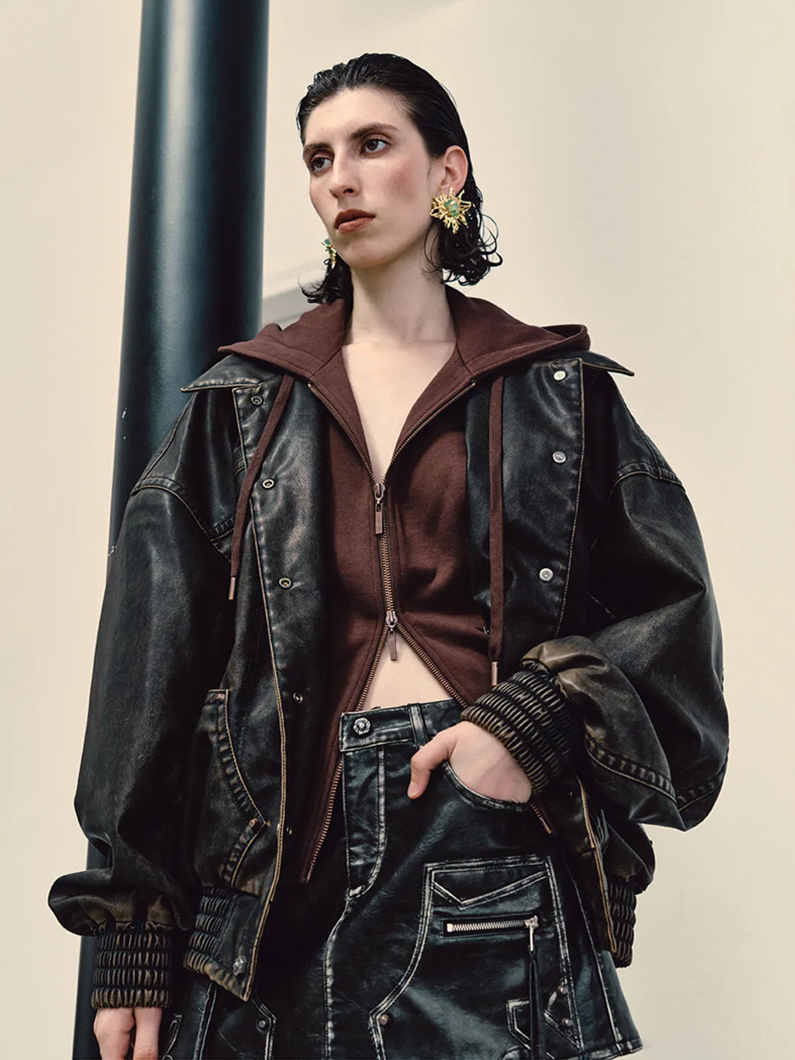 Vegan Leather Jacket sold by Urban Revivo