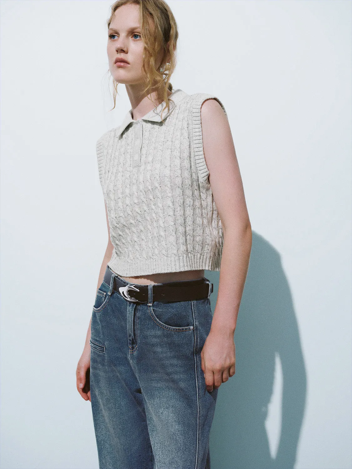 V-Neck Knitted Vest sold by Urban Revivo product image thumbnail 2