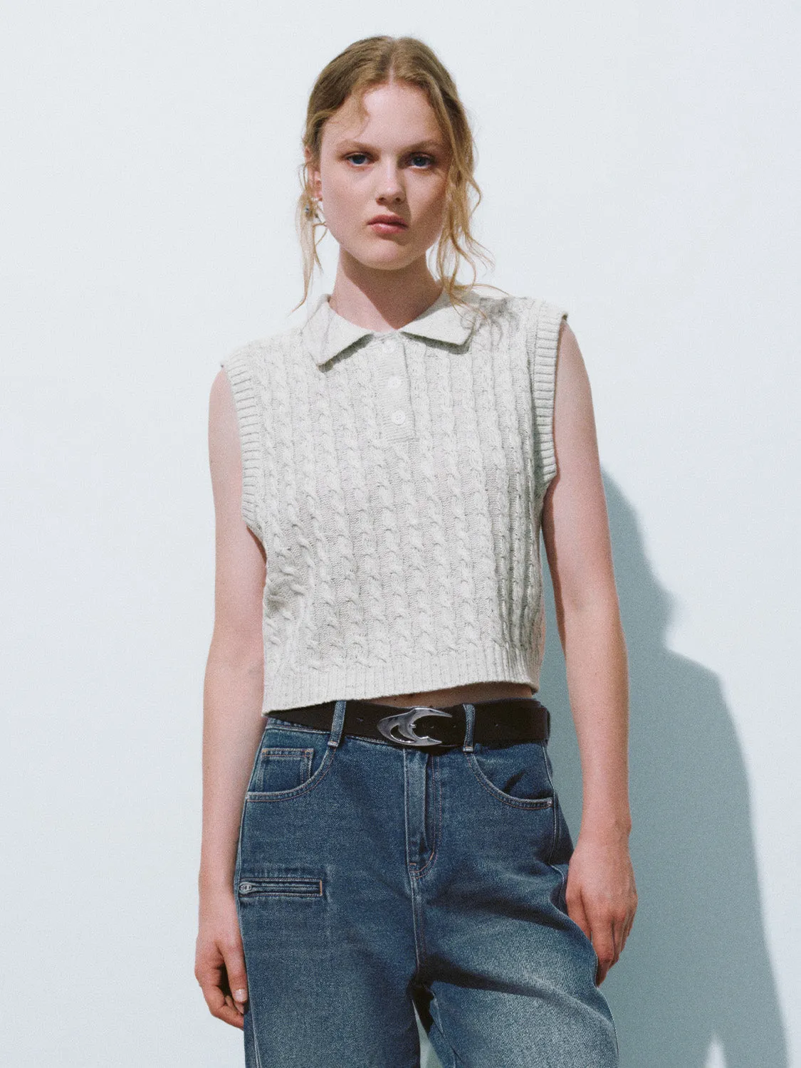 V-Neck Knitted Vest sold by Urban Revivo