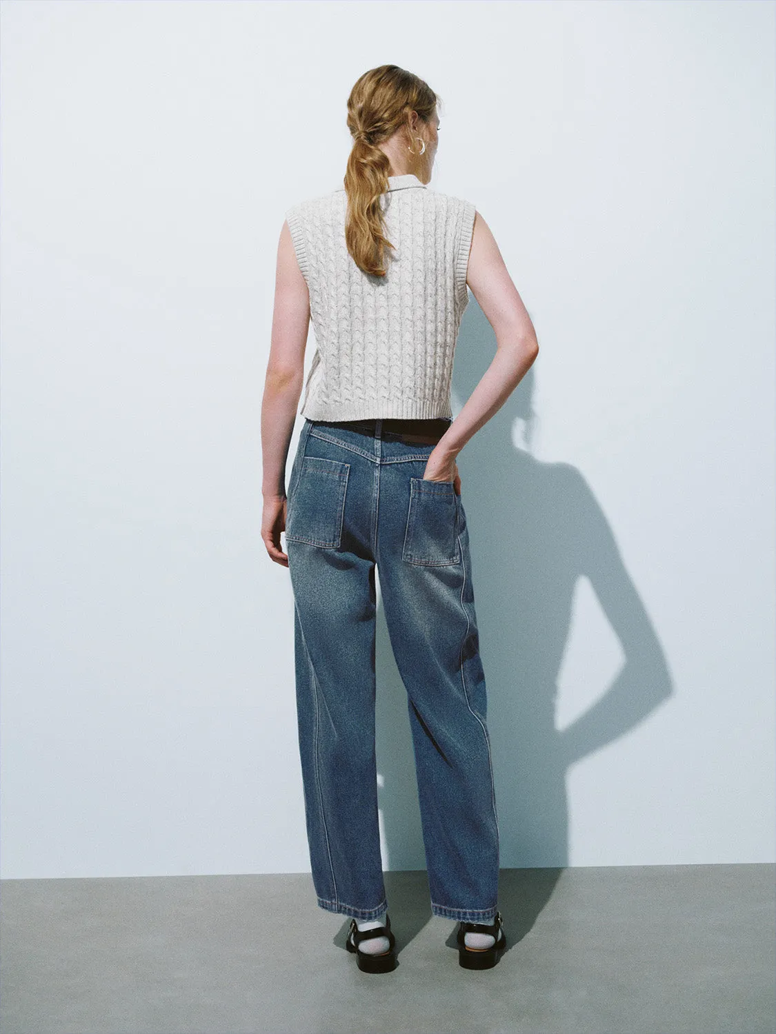 V-Neck Knitted Vest sold by Urban Revivo product image thumbnail 3