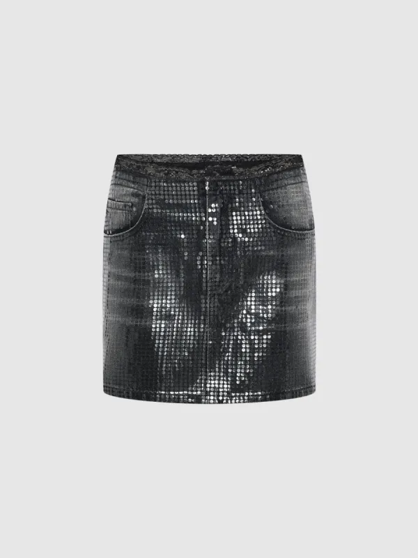 Printed Denim Skirts sold by Urban Revivo