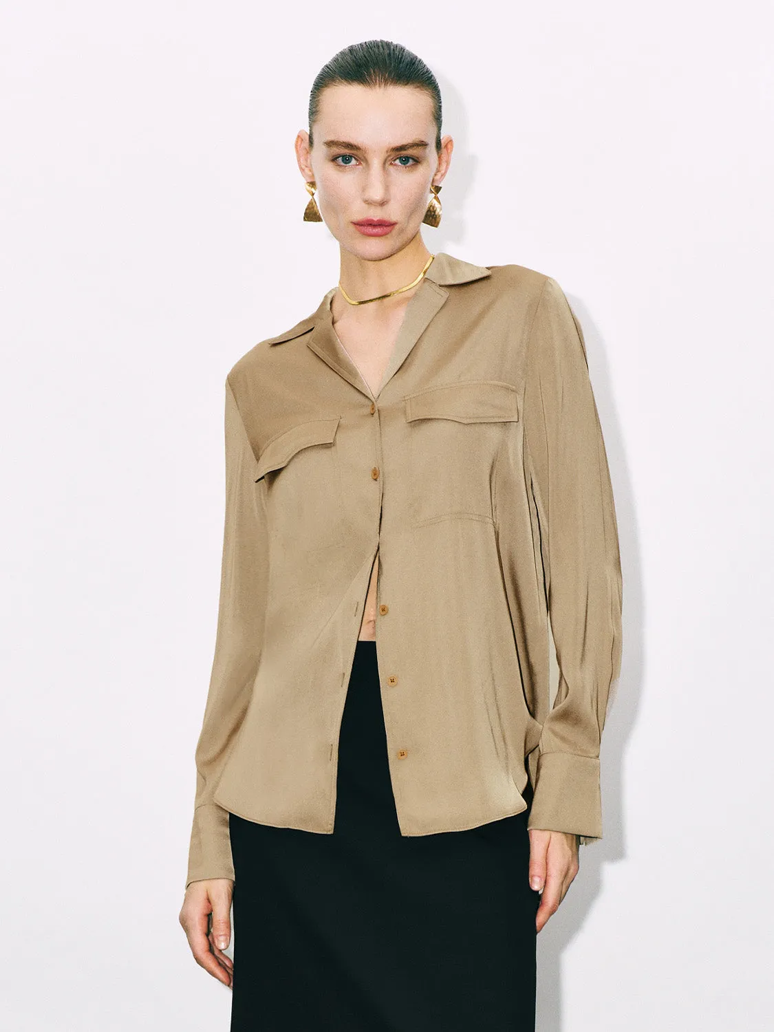 Button Up Loose Shirt sold by Urban Revivo