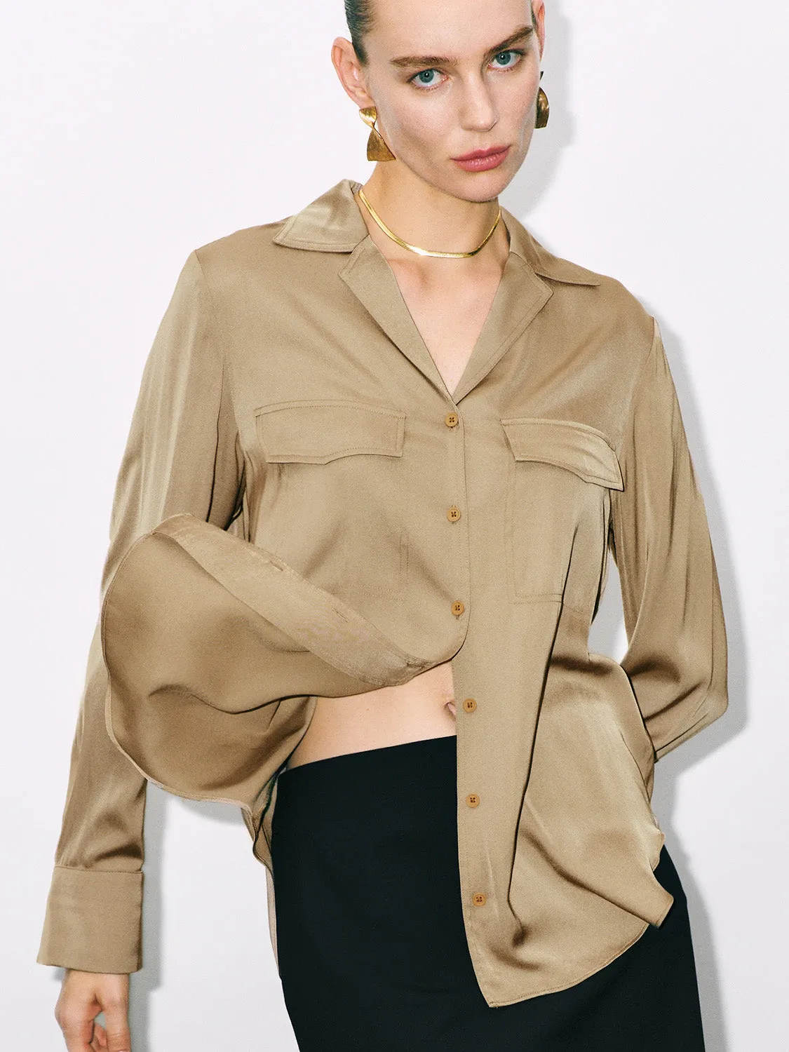 Button Up Loose Shirt sold by Urban Revivo product image thumbnail 5