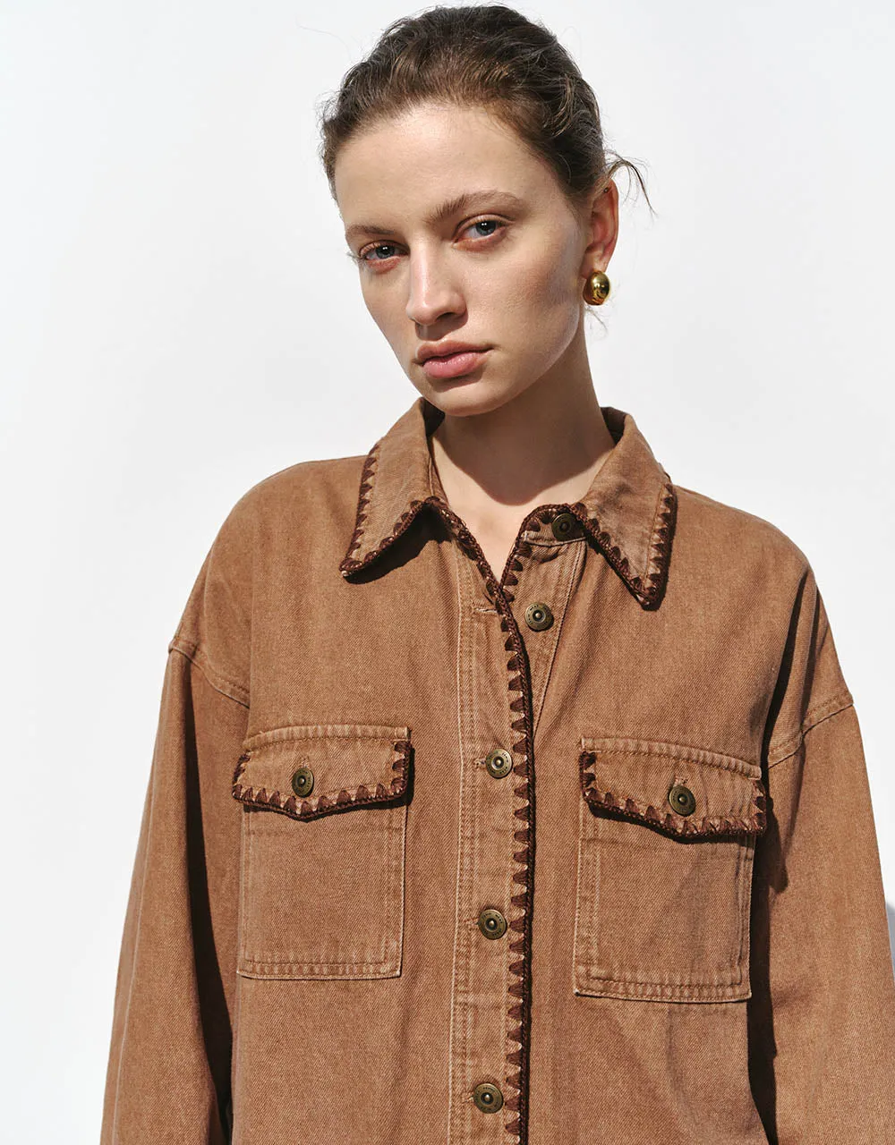 Button Up Denim Shirt sold by Urban Revivo product image thumbnail 5