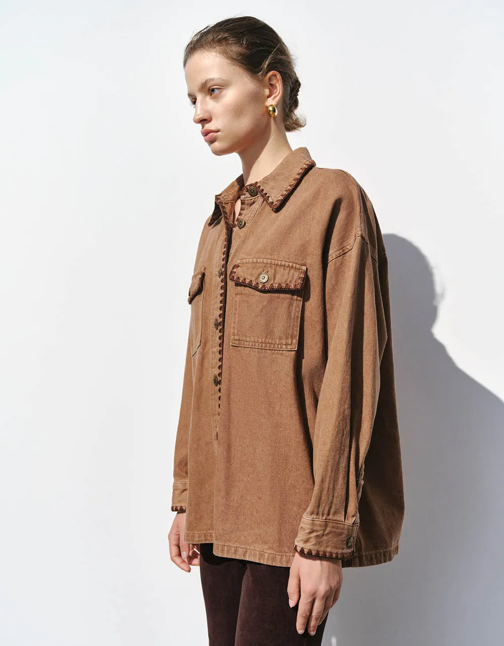 Button Up Denim Shirt sold by Urban Revivo product image thumbnail 3