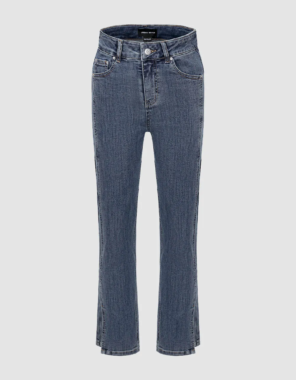 Split Hem Straight Jeans sold by Urban Revivo