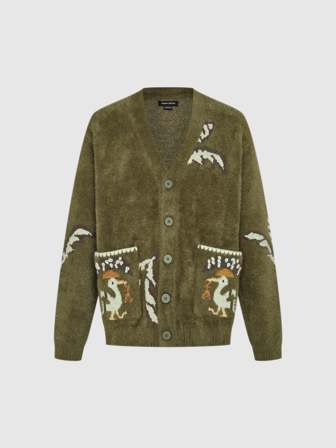 V-Neck Loose Knitted Cardigans sold by Urban Revivo product image thumbnail 3