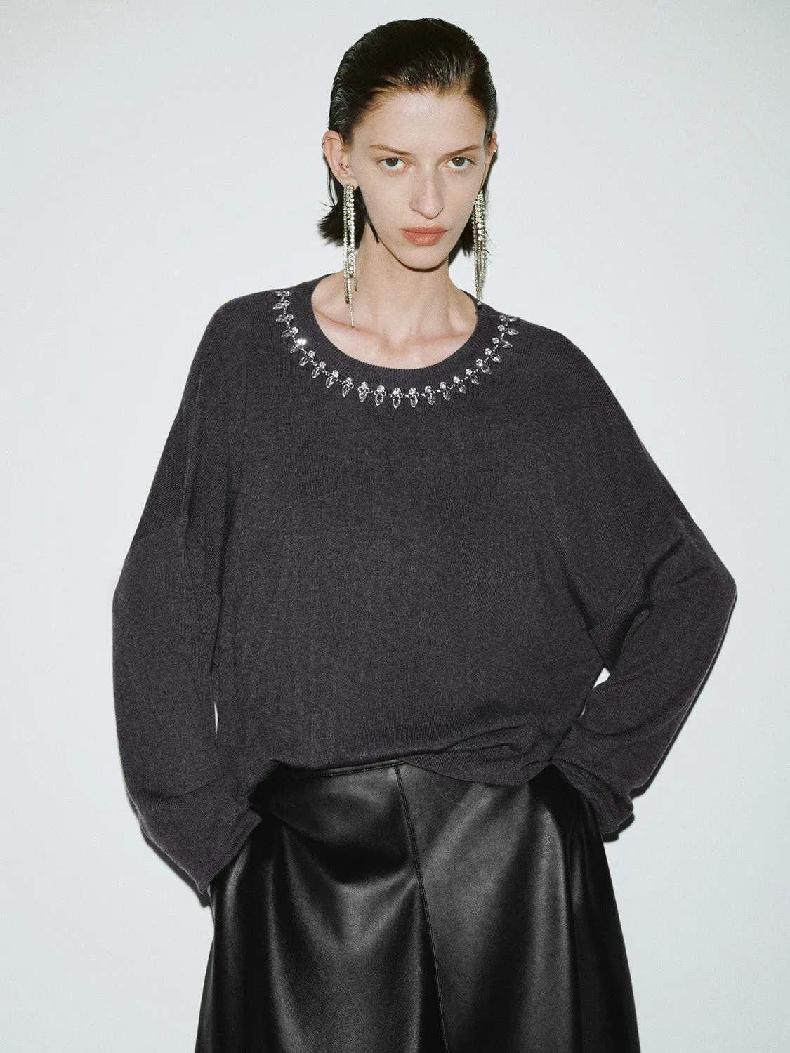 Crew Neck Loose Knitted T-Shirts sold by Urban Revivo