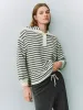 Striped Lapel Knitted T-Shirts sold by Urban Revivo