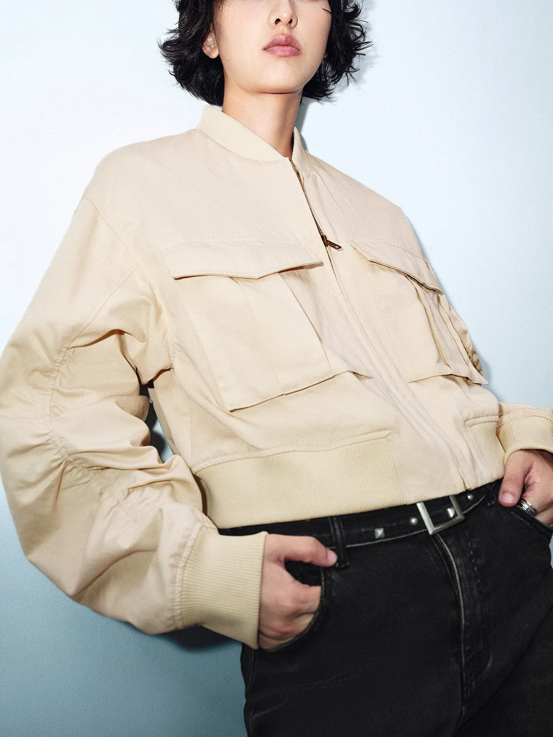 Zipper Front Loose Jacket sold by Urban Revivo product image thumbnail 2