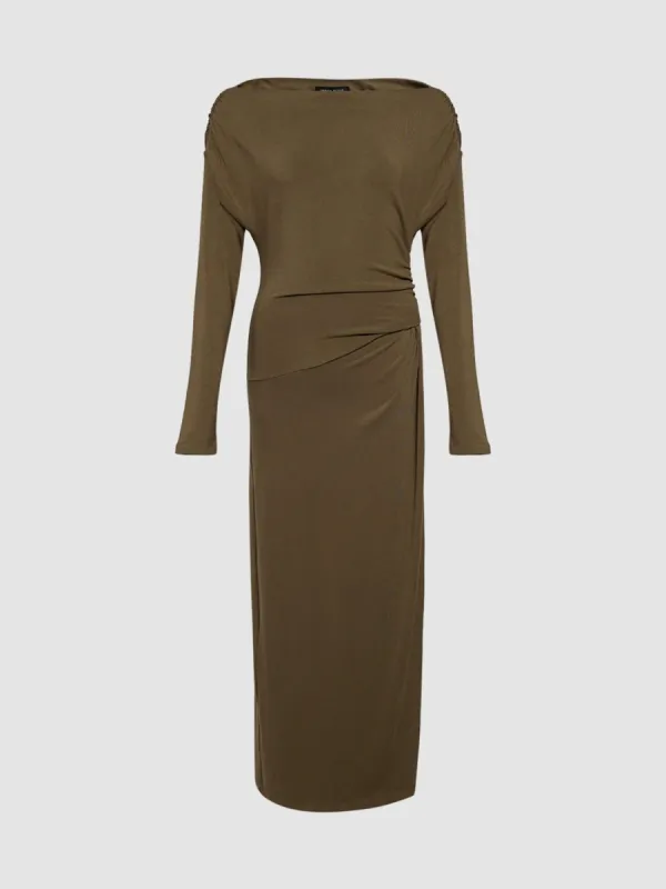 Ruched Boat Neck Skinny Dress sold by Urban Revivo