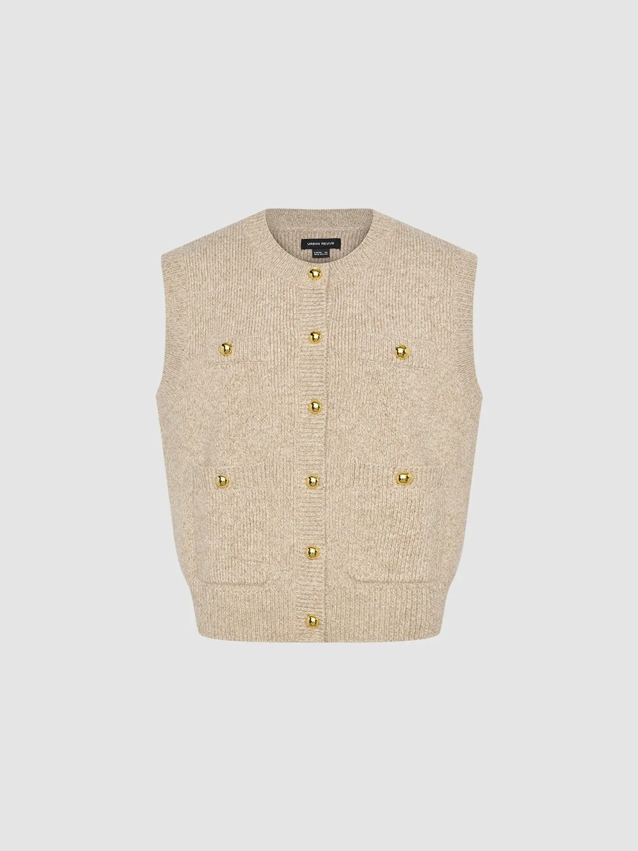 Crew Neck Loose Knitted Vest sold by Urban Revivo