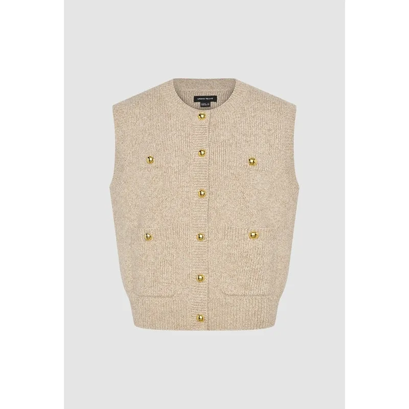 Crew Neck Loose Knitted Vest sold by Urban Revivo product image thumbnail 3