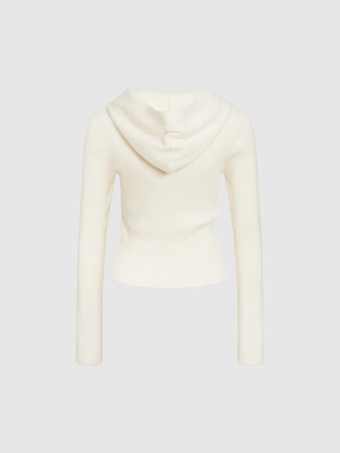 Zipper Front Hooded Knitted Cardigan sold by Urban Revivo product image thumbnail 2