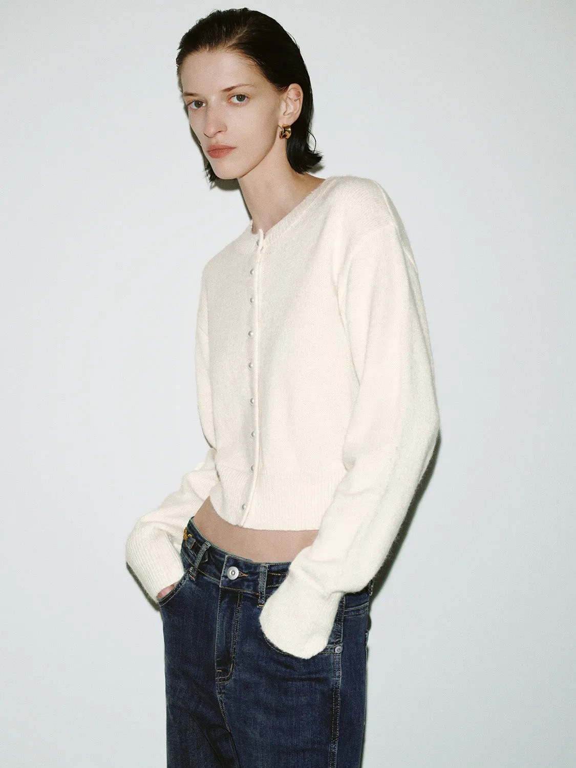 Crew Neck Knitted Cardigans sold by Urban Revivo product image thumbnail 2