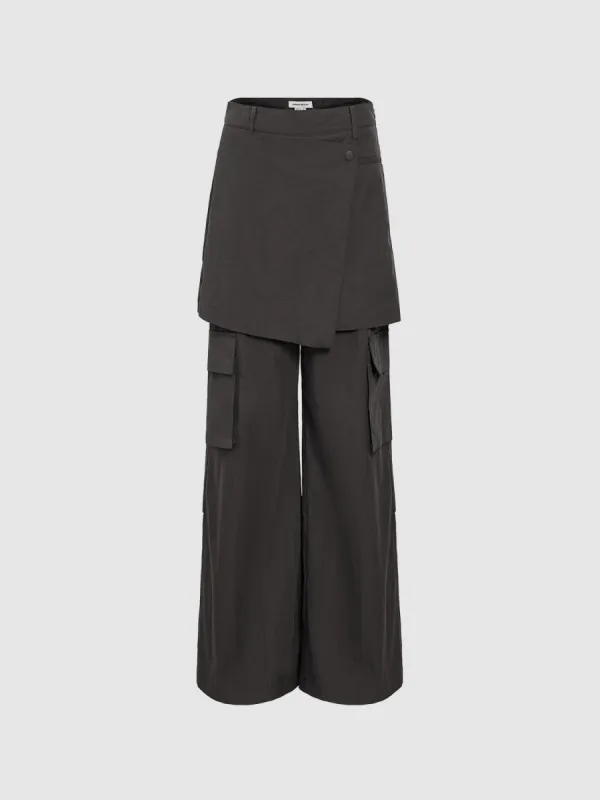 2 In 1 Wide-Leg Pants sold by Urban Revivo