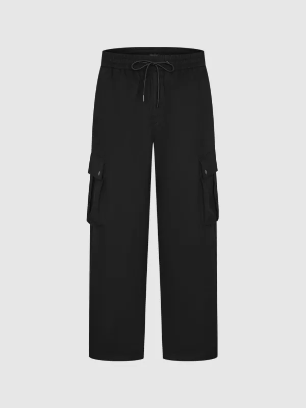 Flap Pocket Wide-Leg Pants sold by Urban Revivo