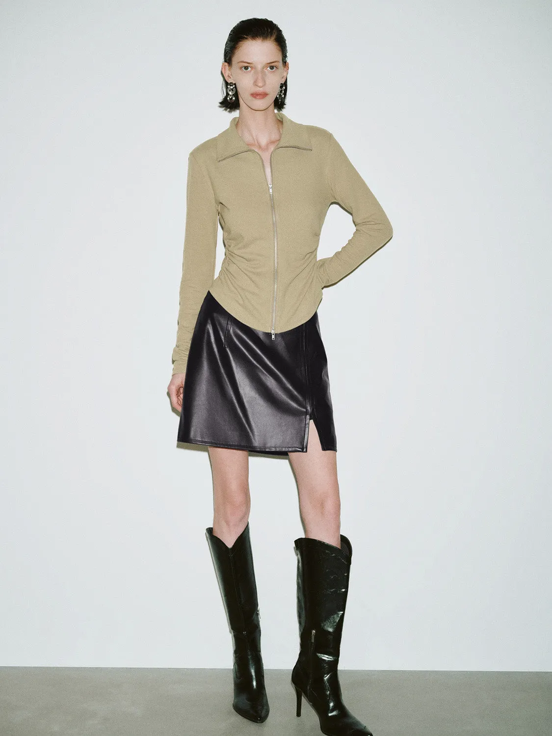 Zip Up Loose Shirts sold by Urban Revivo product image thumbnail 4