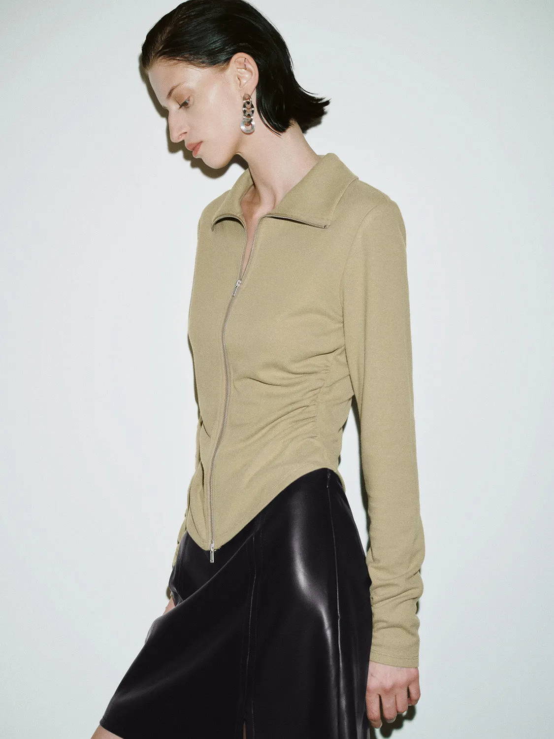 Zip Up Loose Shirts sold by Urban Revivo product image thumbnail 2