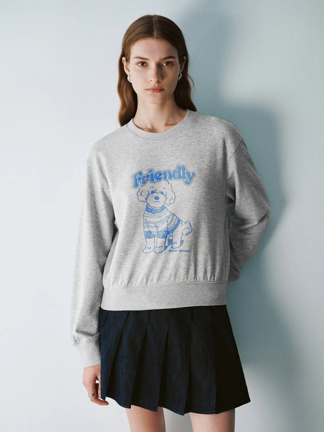 Printed Crew Neck Straight Sweatshirt sold by Urban Revivo