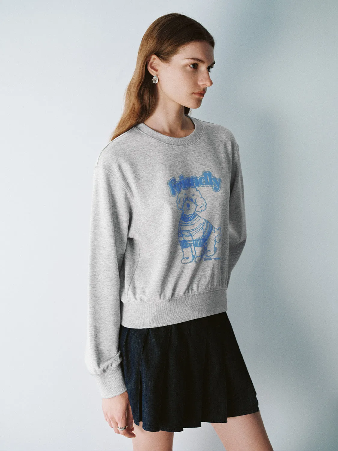 Printed Crew Neck Straight Sweatshirt sold by Urban Revivo product image thumbnail 2