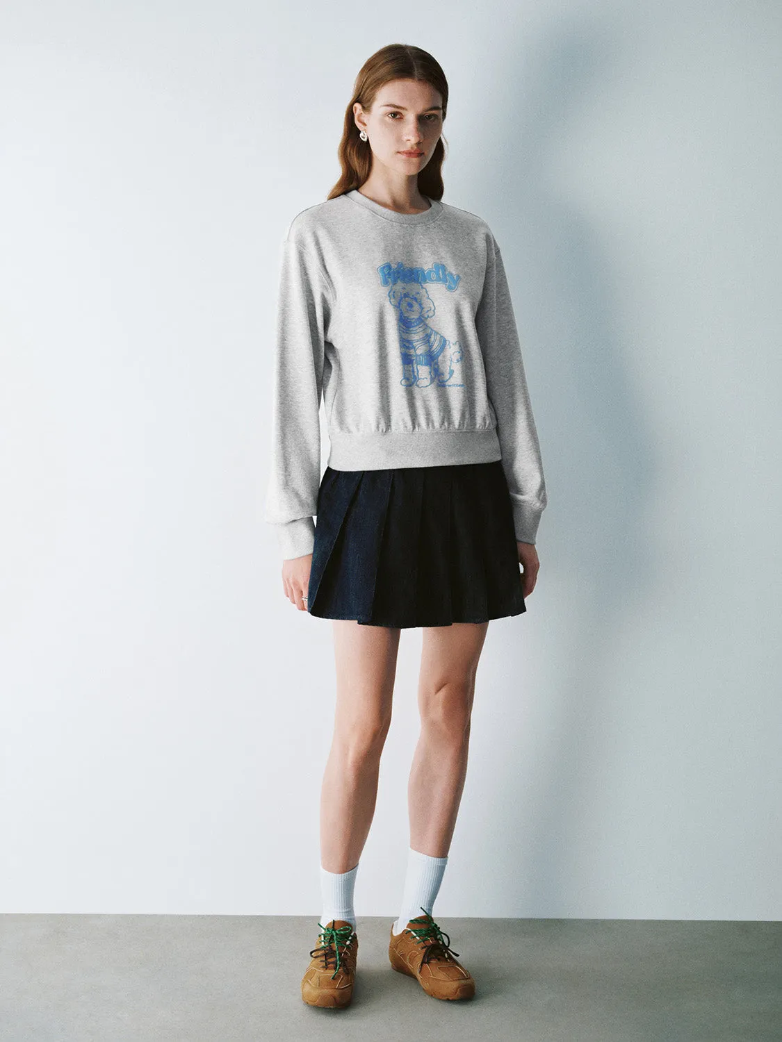 Printed Crew Neck Straight Sweatshirt sold by Urban Revivo product image thumbnail 4