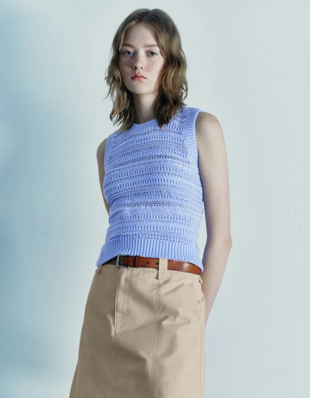 Crew Neck Knitted Tank Top sold by Urban Revivo