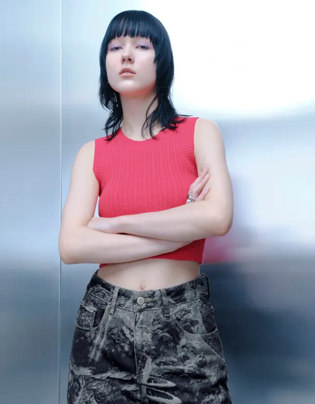 U Neck Knitted Tank Top sold by Urban Revivo