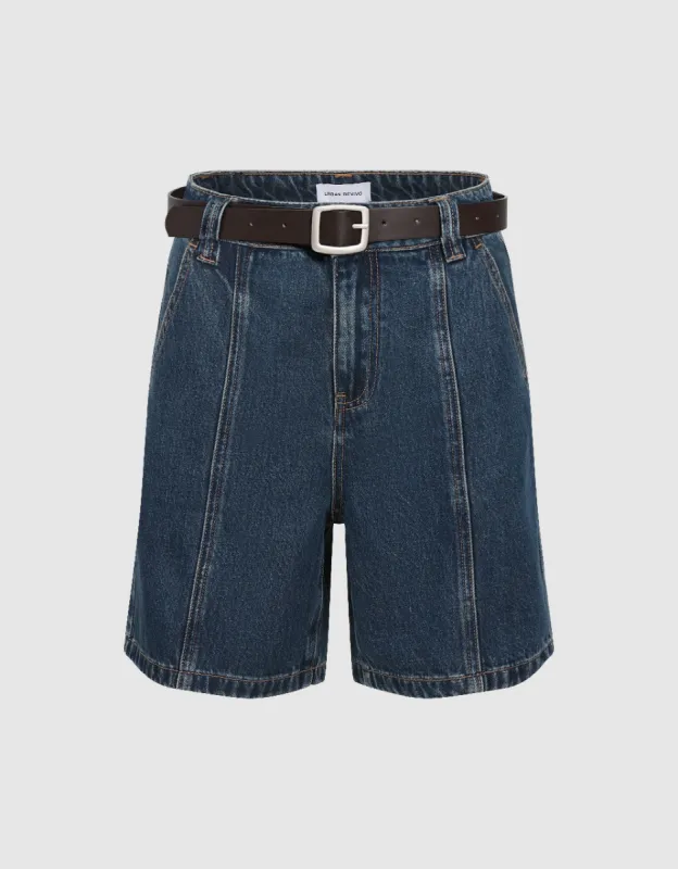 Denim Shorts With Belt sold by Urban Revivo