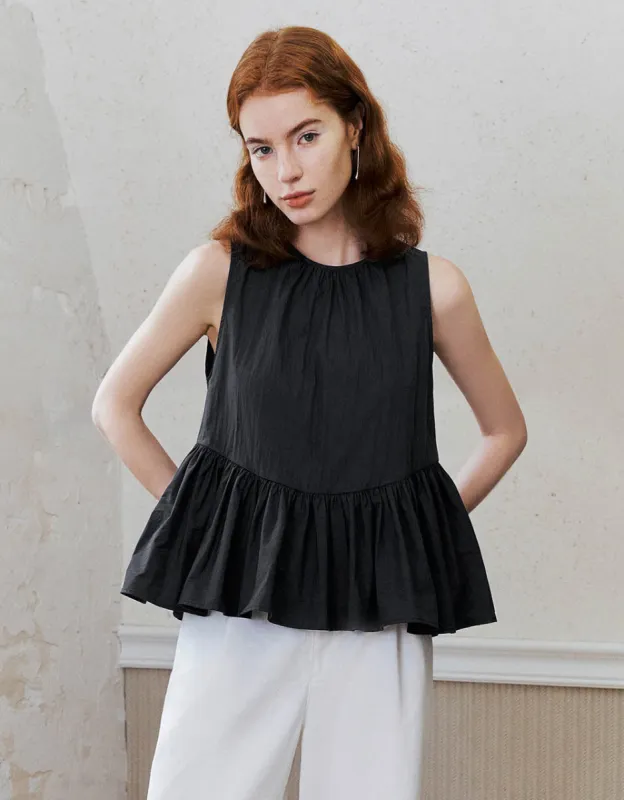 Sleeveless Crew Neck Blouse sold by Urban Revivo