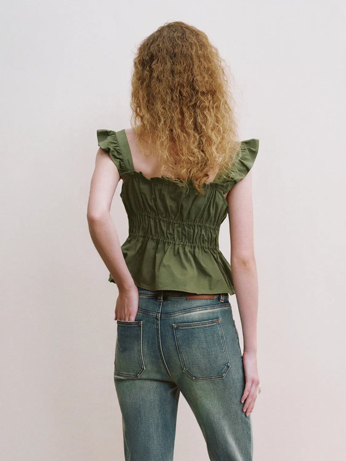 Square-cut Collar Mid-Length Camis & Cami Tops sold by Urban Revivo product image thumbnail 2