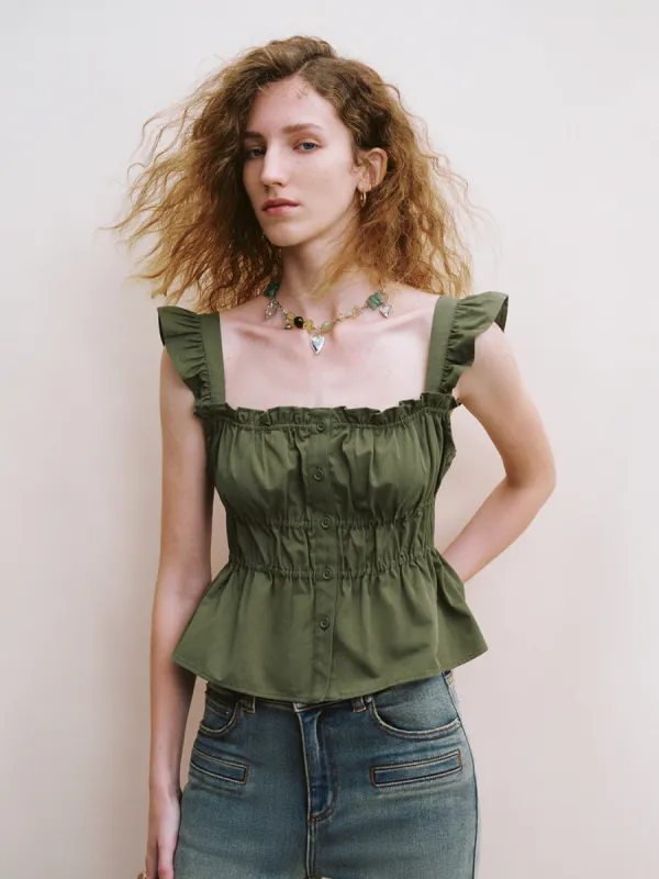 Square-cut Collar Mid-Length Camis & Cami Tops sold by Urban Revivo