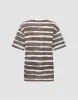 Striped Crew Neck Straight T-Shirt sold by Urban Revivo