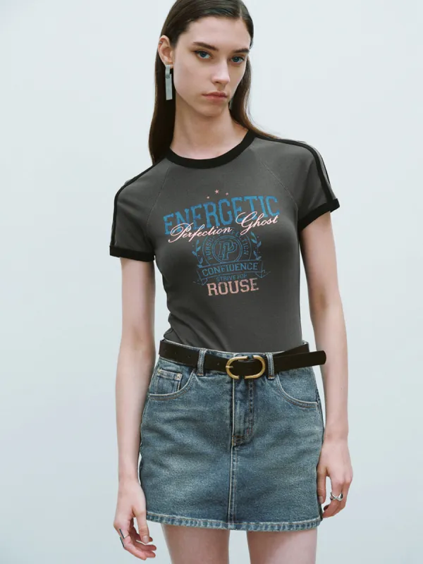 Raglan Sleeve Crew Neck Skinny T-Shirts sold by Urban Revivo