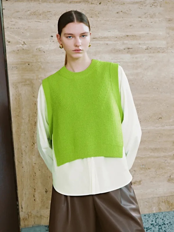 Sleeveless Crew Neck Knitted T-Shirts sold by Urban Revivo