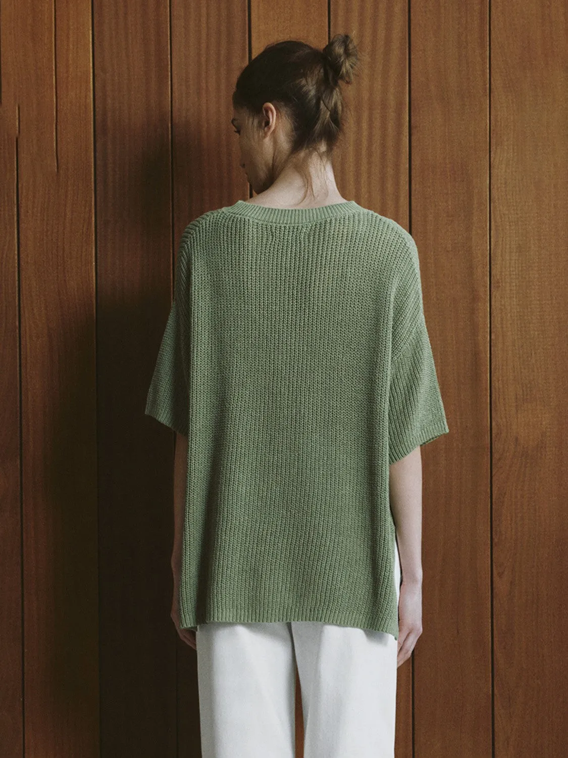 Drop Shoulder Sleeve Crew Neck Knitted T-Shirts sold by Urban Revivo product image thumbnail 2