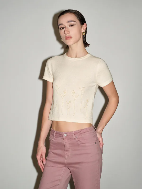 Standard Sleeve Crew Neck Knitted T-Shirts sold by Urban Revivo