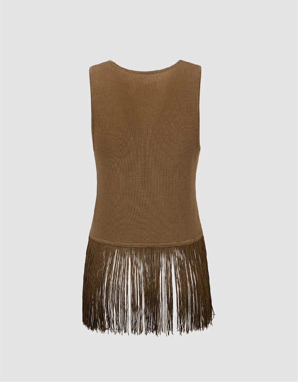 Crew Neck Knitted Tank Top With Tassel sold by Urban Revivo product image thumbnail 5