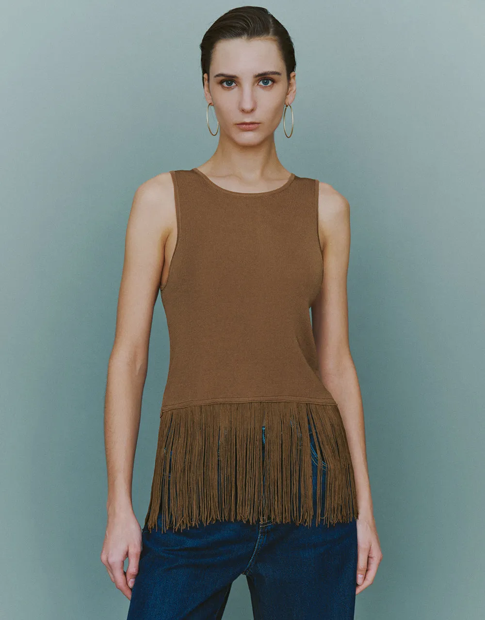 Crew Neck Knitted Tank Top With Tassel sold by Urban Revivo