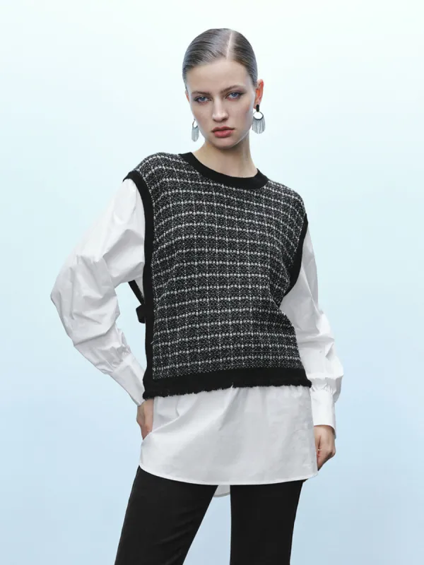Puff Sleeve Crew Neck Knitted T-Shirts sold by Urban Revivo
